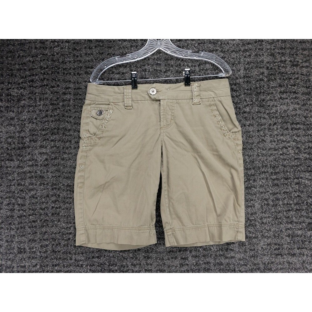 BKE Buckle Shorts Womens 32 (Tag 29) Beige Serena Chino Bermuda Stretch Casual